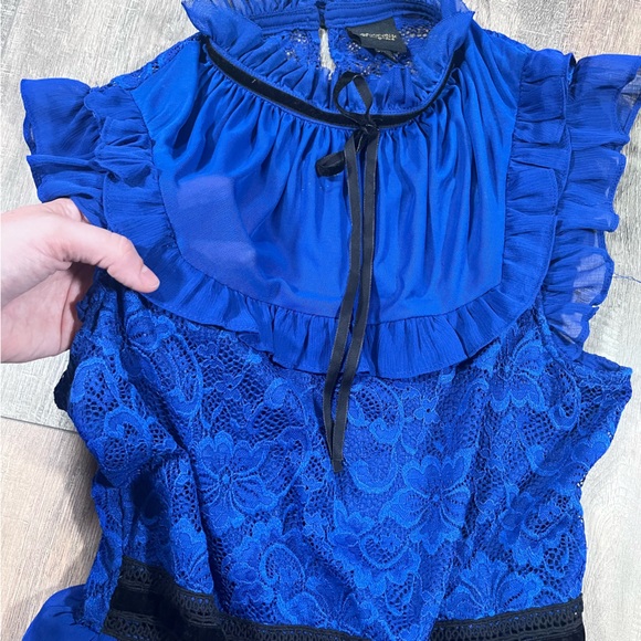 Disney Snow White and the Seven Dwarfs Blue Lace High Neck Dress - Picture 5 of 11